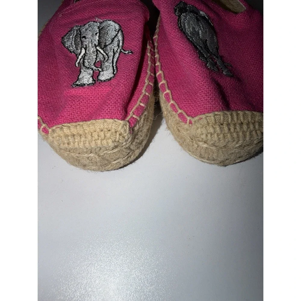 Soludos Espadrille Slip On Loafers Women's Hot Pink Elephant Casual Shoes 6 K